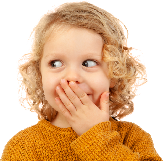Surprised Blond Child with Blue Eyes